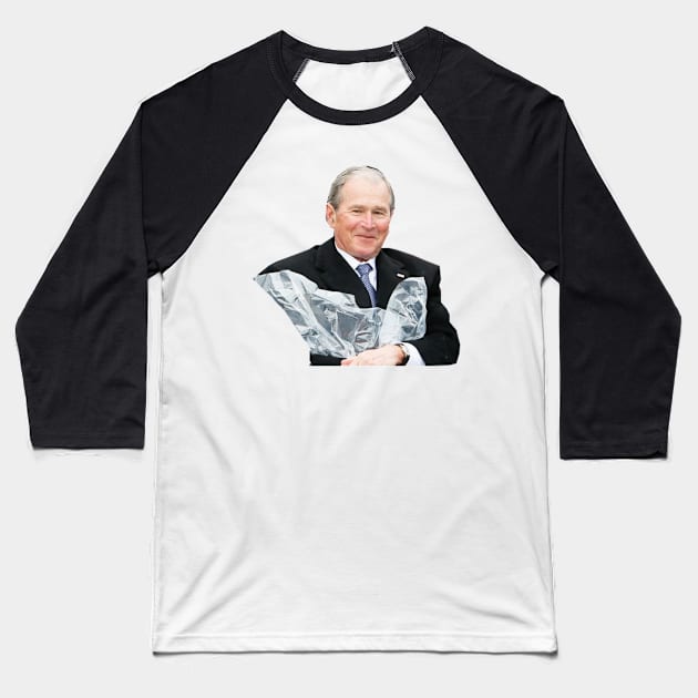 George W Bush Poncho Joy Baseball T-Shirt by tziggles